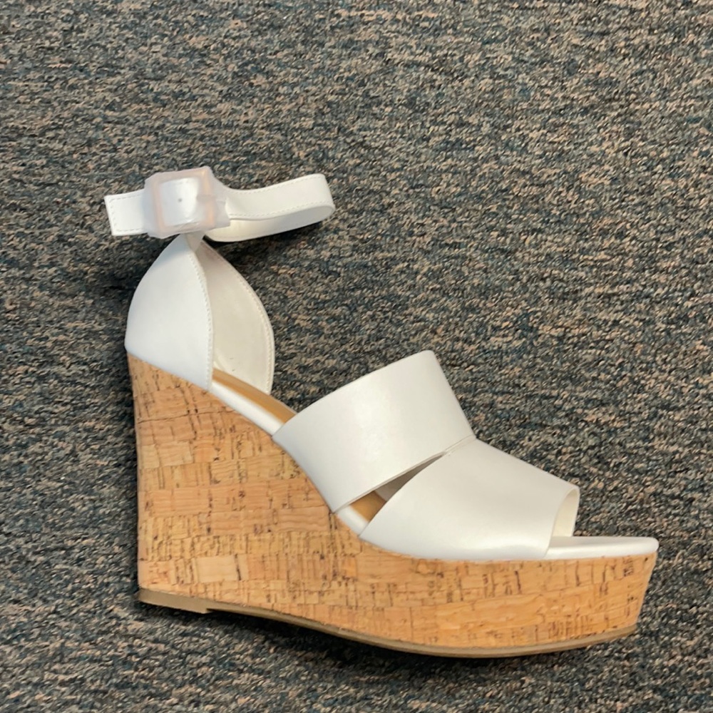 White On Cork Wedge